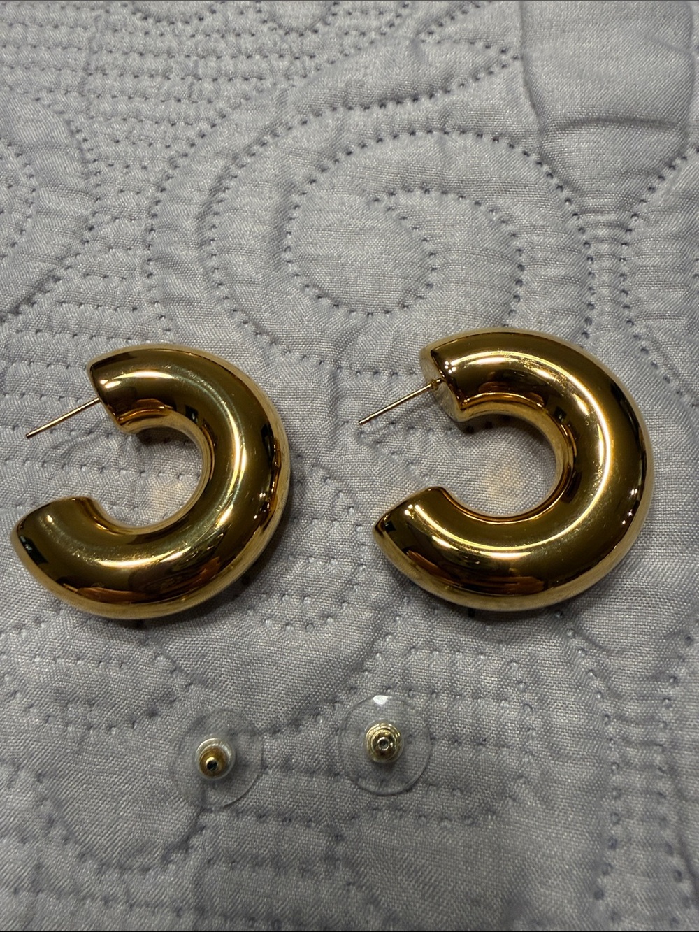 Bold Gold Chunky Hollow Hoop Earrings for Women